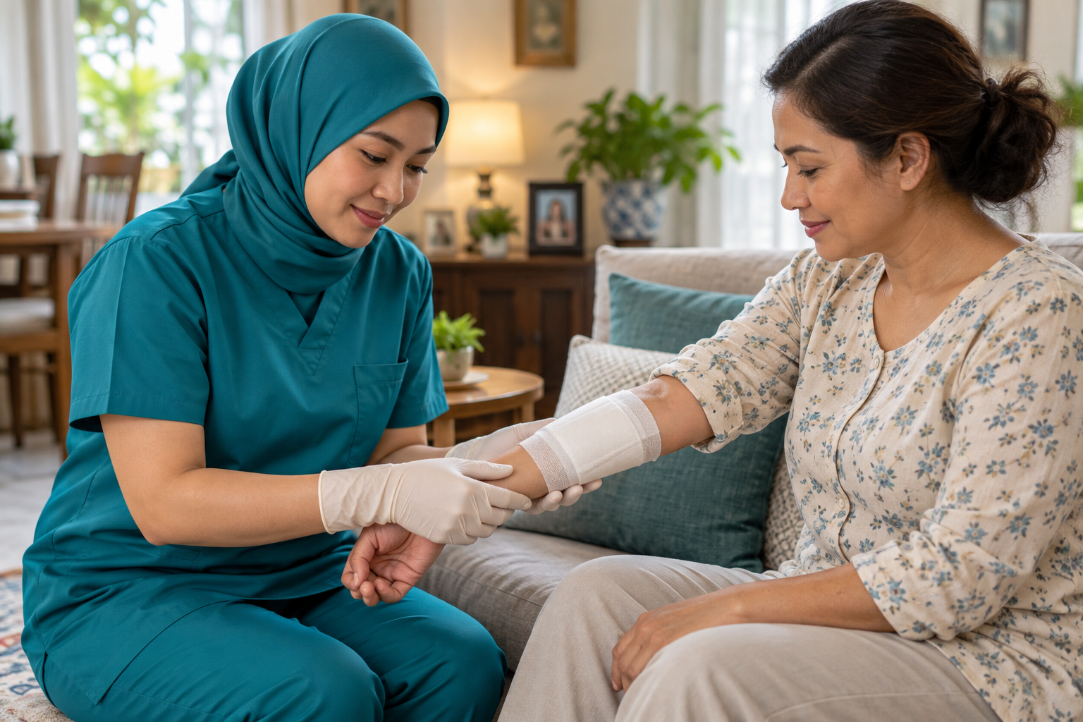 Illustrative care scene for Burn Wounds